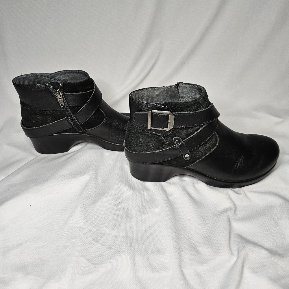 Alegria Black Ankle Boots with Buckle